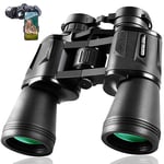 FREE SOLDIER 20x50 binoculars - adult binoculars with night vision in low light, BAK4 Prism FMC lens Compact binoculars with smartphone adapter for hiking bird watching hunting, black