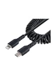 USB C to Lightning Cable 50cm/20in MFi Certified Coiled iPhone Charger Cable Black
