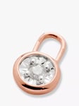 Monica Vinader Diamond Essential Lock Ear Charm, Rose Gold