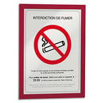 Durable Cadre d'affichage à dos adhésif Duraframe - A4 rouge sachet de 2