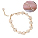 Round Pearls Beaded Bracelets Cute Cat Claw White Pearl Bracelet  Women