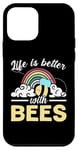 iPhone 12 mini Life Is Better With Bees Rainbow Case