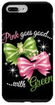 iPhone 7 Plus/8 Plus Pink Green Bow Tie Frog Princess Fun Outfit Case