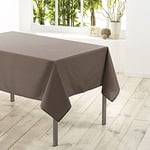 douceur d'intérieur, Nappe Rectangle (140 x 200 cm) Essentiel Taupe, Polyester