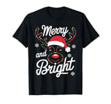 Funny Merry and Bright Christmas Lights Reinder Xmas Holiday T-Shirt