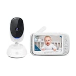 Motorola Nursery Baby Monitor with Camera VM75 - Camera with 5 Inch Parent Unit - with Night View, Digital Zoom, Two-Way Communication and Lullabies - Plastic - White