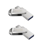 2 x SanDisk Ultra Luxe 32 Go Clé USB 3.1 Type-C double connectique (paquet de deux