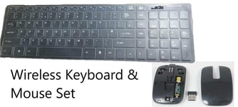 Black 2.4Ghz Wireless Large Keyboard & Mouse Set for Samsung UE40H5500 Smart TV