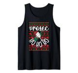 Funny Prosec Ho Ho Ho Christmas Prosecco Santa Hat Wine Tank Top