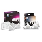 Philips Hue White & Colour Ambiance Starter Kit: Smart Bulb 3X Pack LED [GU10] & White Ambiance Smart Spotlight 3 Pack LED [GU10 Spotlight] - 350 Lumens (50W equivalent)