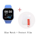 Montre Intelligente Wonlex Pour Enfants,Montre-Bracelet Intelligente,Prise En Charge De Whatsapppig Kt19pro,Android 8.0,Caméra Vidéo,Téléphone Intelligent Connecté,Gps,4g - Type Blue And Film