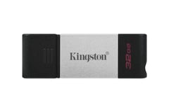 Kingston Technology DataTraveler 80 USB-minnepenn 32 GB USB Type-C 3.2 Gen 1 (3.1 Gen 1) Sort, Sølv