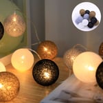 Färgade lampor LED Plastboll Jul Nyår Blinkande strängljus för dekoration Grå 2 Meter 10LED Batterityp