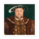 After Hans Holbein The Younger King Henry VIII Square Framed Wall Art Print Picture 16X16 Inch