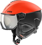 uvex Instinct Visor - Casque de Ski pour Hommes et Femmes - avec Visière - Réglage de la Taille Individuel - Fierce Red - Black Matt - 53-55 cm