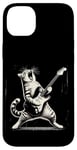 Coque pour iPhone 14 Plus Guitare chat à bascule jouant hilarant Kitty Cat Guitarist