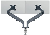 Leitz Ergo - Bras pour Écran PC, Support Double pour 2 Écrans jusqu'à 32", Libère de l'espace sur Votre Bureau, Coloris Gris, 65370089