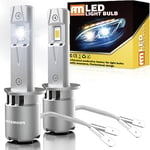 ANTEMOON Ampoule H1 LED, 90W 18000LM CSP 6000K Blanc Ampoule LED H1 pour Phare de DC 12V 24V Voiture et Moto, 1:1 Mini Remplacement des Lampes Halogènes et Xénon, Anti Erreur, 2 Ampoules