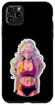 Coque pour iPhone 11 Pro Max Brassière de sport avec cheveux blonds et manga