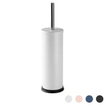 Round Toilet Brush Bathroom Cleaning Scrubber Closed Tower Holder 9cm Matt White