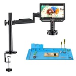 TOMLOV TM4K-AF Flex 4K Autofocus Digital Microscope, 8" HDMI IPS Microscope Magnifier 2000X, 52MP Microscope Camera for Coins & Soldering, with Flex Arm, Electronics Repair Mat, Ring Light, 64GB Card