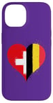 Coque pour iPhone 14 Coeur pour Fier Suisse Belge Un Drapeau Belgique Suisse