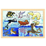 goki- Puzzle en Bois 24 pièces, 57889, Petit