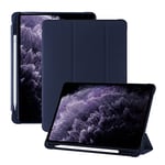 Amazon Brand - JSY Case for iPad Pro 11 Inch (Model: 4th Gen, 2022 / 3rd Gen, 2021 / 2nd Gen, 2020) with Pen Holder, Ultra-Thin Translucent Smart Case Compatible with 11 Inch iPad Pad Pro, Marine blue