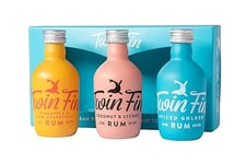 Twin Fin Rum Mini Gift Set | 3 x 5cl Spiced Golden Rum, Pink Grapefruit & Pineapple Rum, Coconut & Lychee Rum| Born in the Caribbean Crafted in Cornwall