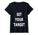 Womens Set Your Target Goal Setting V-Neck T-Shirt