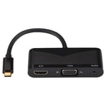 USB-C til HDMI + VGA + 3.5mm audio - Hub/adapter - 4K ultra HD