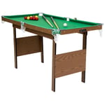 2in1 Kids Junior 4Ft Green Indoor Snooker & Pool Games Table Toys Cues & Balls