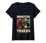 Womens Monster Trucks Are My Jam V-Neck T-Shirt