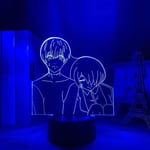 (C)Manga 3D-lamppu Tokyo Ghoul makuuhuoneen sisustukseen Yövalo Viileä syntymäpäivälahja Paristokäyttöinen LED-yövalo Anime Tokyo Ghoul (väri: D)