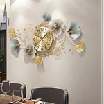 Mroinss Grande Horloge Murale décorative, atmosphère de Luxe légère et Luxueuse, Horloge à Quartz avec Mouvement Silencieux, décoration Murale pour Salon, Chambre à Coucher, Bureau, Espace, 83 x 48 x