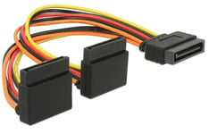 DeLOCK Cable SATA 15 pin power plug w/ latching function>2xSATA