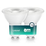 Linkind Ampoule LED GU10 ultra-efficiente, 2W=50W, 4000K Blanc Neutre, Ampoule GU10 Spot 360Lm, Angle de faisceau étroit de 36°, ampoule LED GU10 Classe A, 2 pièces [Classe énergétique A]