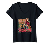 Womens Nobody Knows I'm A Lesbian Lesbianlove Femme LGBT V-Neck T-Shirt