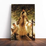 Big Box Art Canvas Print Wall Art James Tissot On The Thames | Mounted and Stretched Box Frame Picture | Home Decor for Kitchen, Living, Dining Room, Bedroom, Hallway, Multi-Colour, 30x20 Inch