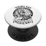 Funny Viking Dad Medieval Lawn Mower Lawnmower Father Figure PopSockets Adhesive PopGrip