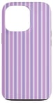 Coque pour iPhone 13 Pro Lilas Violet rayé Esthétique Girly Preppy Violet Rayures