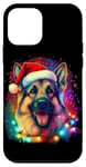 Coque pour iPhone 12 mini Motif chien coloré de Noël Berger allemand