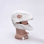 BestAlice Dino Mask Moving Jaw, Dinosaur Mask Huvudbonader, Jurassic Movable Dinosaur Head Toys Velociraptor Mask Halloween White 23 x 15 x 13 cm/9 x 5 x 6 inch