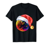 Christmas Disco Ball Santa Hat Funny Xmas for Dance Lover T-Shirt