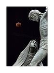 Wee Blue Coo Photo Composition Statues Jesus Our Lady Lunar Eclipse Wall Art Print