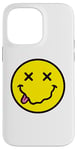 Coque pour iPhone 14 Pro Max Chemise jaune des années 70 Cute Happy X Eyes Smiling Face