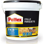 PATTEX Colle Parquets P618 - Colle vinylique pour mosaiques et lames courtes . Colle pour parquet massif ou contrecollés - Seau 7kg , jusqu'à 8 m²