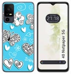 Coque Silicone pour TCL 40 NXTPAPER 5G Design Papillons Dessins