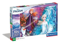 Clementoni - 20163 - Glitter Puzzle - Disney La Reine des Neiges 2-104 pièces, Puzzle pour Enfants