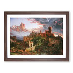 The Spirit Of War By Jasper Francis Cropsey Classic Painting Framed Wall Art Print, Ready to Hang Picture for Living Room Bedroom Home Office Décor, Walnut A2 (64 x 46 cm)